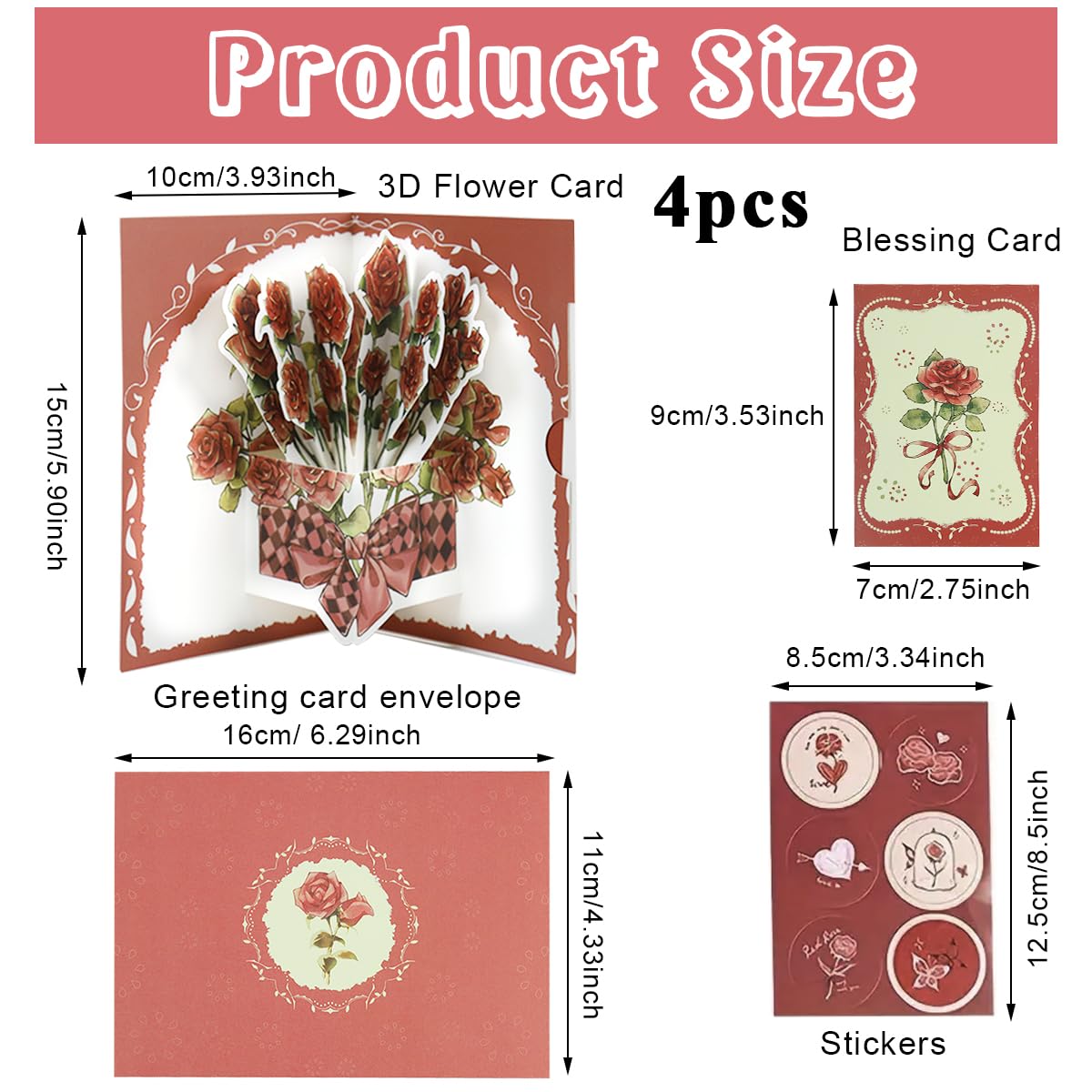 Climberty 4pcs Mother's Day Gift Cards 3D Tulips Paper Art Floral Gift Greeting Cards Thanks Giving Gift Cards Elegant Rose Sakura Lily Flower Gift Cards for Mother's Day, Birthday Bag, Anniversary Climberty 4pcs Mother's Day Gift Cards 3D Tulips Paper Art Floral Gift Greeting Cards Thanks Giving Gift Cards Elegant Rose Sakura Lily Flower Gift Cards for Mother's Day, Birthday Bag, Anniversary